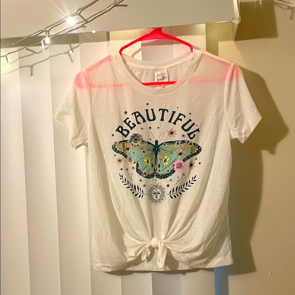 NWOT Butterfly Tie Crop Tee (S)